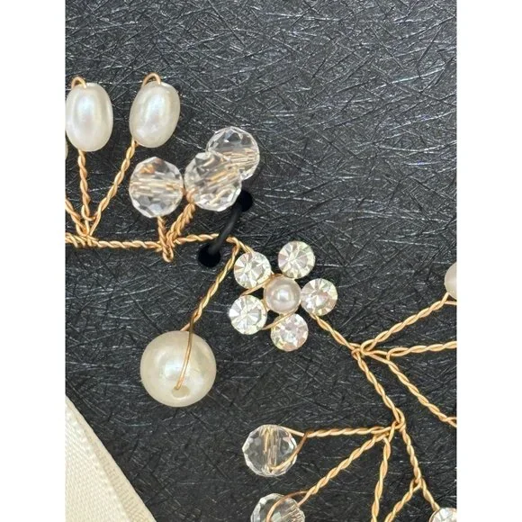 Badgley Mischka Floral Wreath Hair Accessory Flower Girl Wedding First Communion - Picture 6 of 8